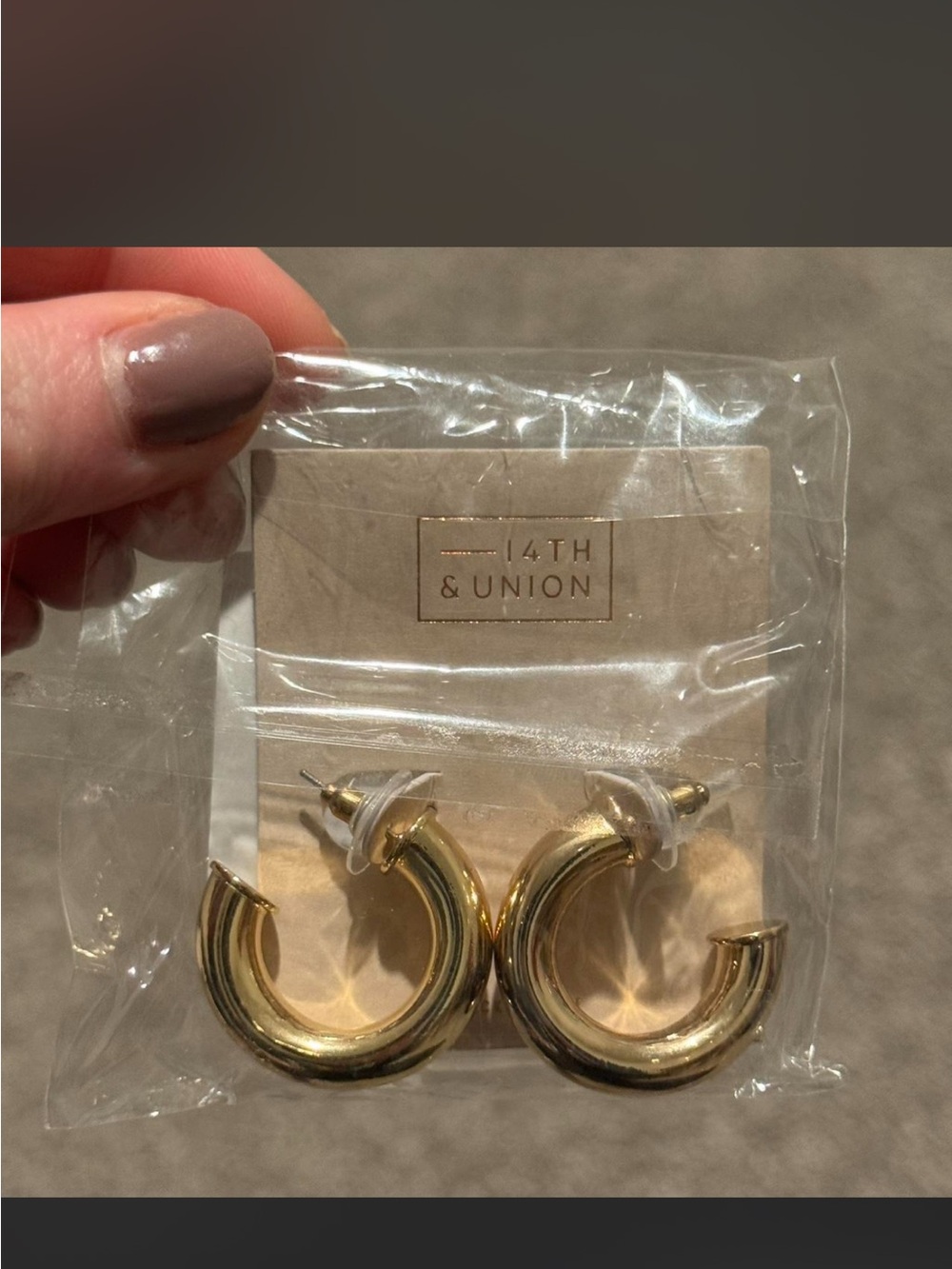 Nordstrom Gold Thick Hoop Earrings